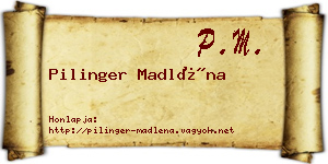 Pilinger Madléna névjegykártya